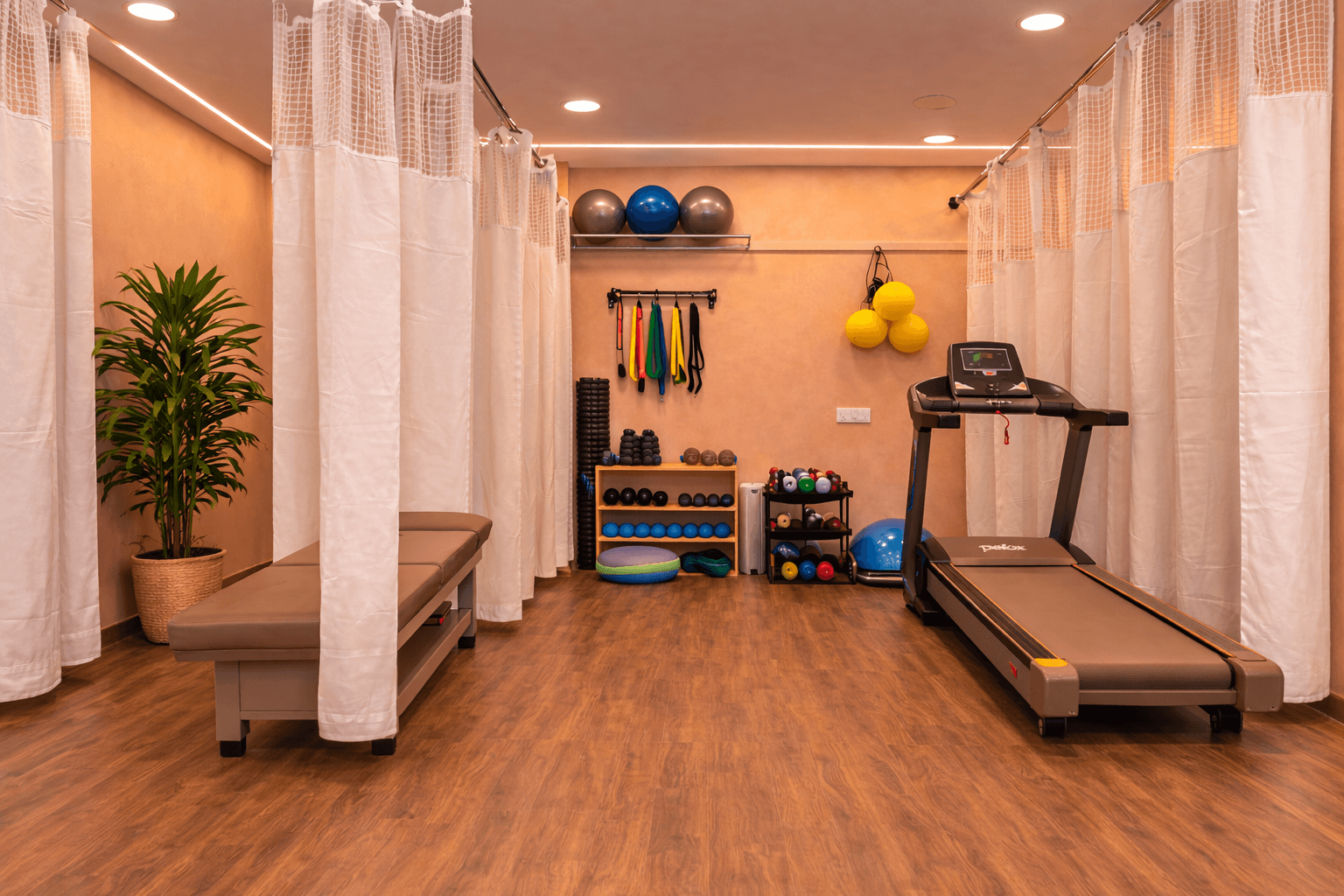 Elavive Physio treatment room with physiotherapy equipment, Jaipur